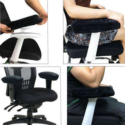 Grey 2-Pack Chair Armrest Pad – Memory Foam Elbow Support Cushion for Office and Home Chairs