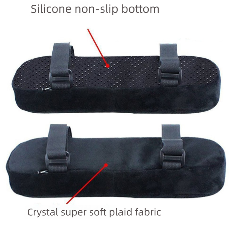 Grey 2-Pack Chair Armrest Pad – Memory Foam Elbow Support Cushion for Office and Home Chairs