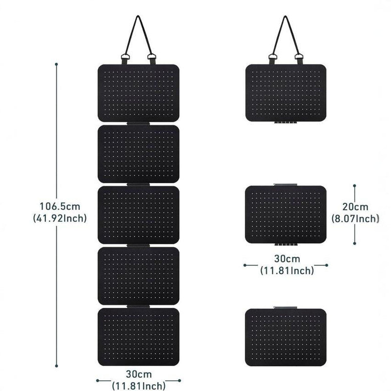 Black Pin Storage Hanging Organizer – 5-Piece Removable Felt Board Display Rack for Brooches, Badges & Collectibles