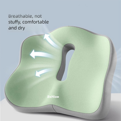 Black Ergonomic Memory Foam Seat Cushion – Coccyx Relief for Office, Car and Long Sitting