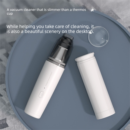 White Portable Wireless Vacuum Cleaner – High-Suction, Dual-Function (Suck & Blow), Type-C Charging, HEPA Filter