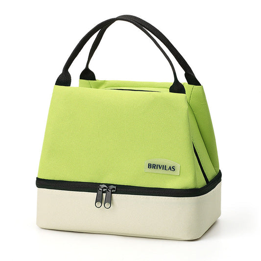 Green Double-Layer Insulated Lunch Bag with Aluminum Foil Lining, Thermal Food Carrier for Hot & Cold Meals â Large Capacity, Reusable & Easy to Clean.