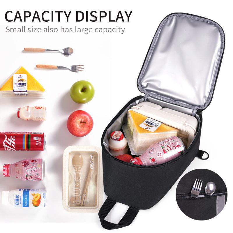 Black Portable Insulated Lunch Bag with Thick Aluminum Foil Lining â Oxford Fabric Thermal Food Carrier for Work, School, Travel & Outdoor Use.