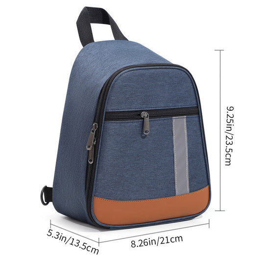 Navy blue Portable Insulated Lunch Bag with Thick Aluminum Foil Lining â Oxford Fabric Thermal Food Carrier for Work, School, Travel & Outdoor Use.