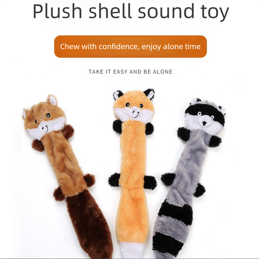 2-Pack Yellow Squirrel Identical Plush Pet Toys with Squeaker – Durable Fur-Textured Chew Toys for Dogs, Ideal for Teething, Play & Stress Relief