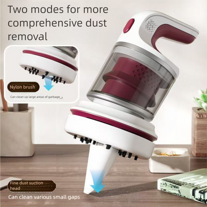 Orange Compact Desktop Vacuum Cleaner – Cordless Handheld Dust Remover for Office, Keyboard, Car & Home Use with Dual Suction Modes and USB Charging
