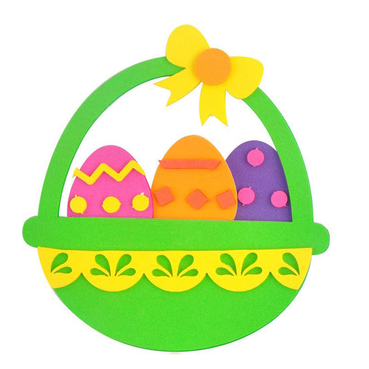 5-Pack Green Easter egg Easter EVA Craft Basket Kit â DIY Creative Art & Craft Supplies for Kids, Perfect for Parent-Child Activities and Holiday Decorations.