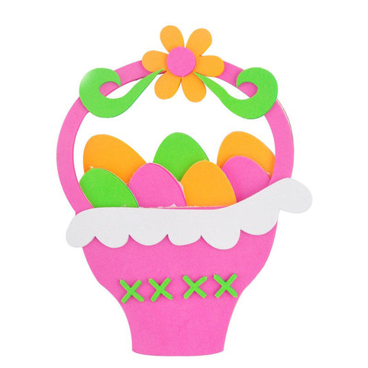 5-Pack Rose red Easter egg Easter EVA Craft Basket Kit â DIY Creative Art & Craft Supplies for Kids, Perfect for Parent-Child Activities and Holiday Decorations.