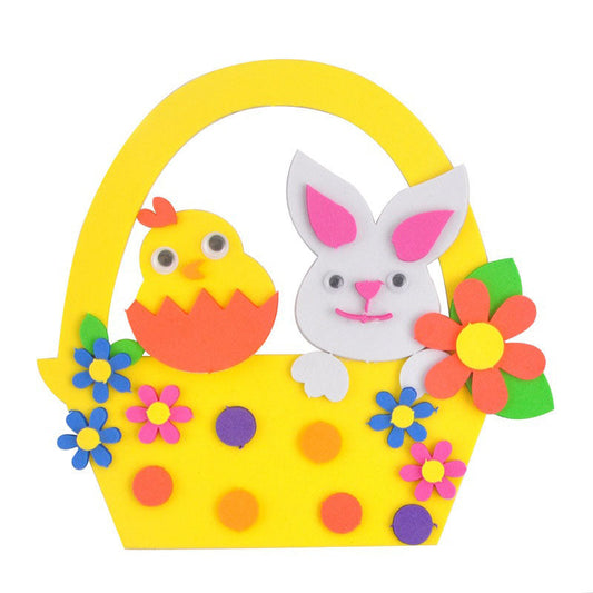 5-Pack The Chick and the Rabbit Easter EVA Craft Basket Kit â DIY Creative Art & Craft Supplies for Kids, Perfect for Parent-Child Activities and Holiday Decorations.