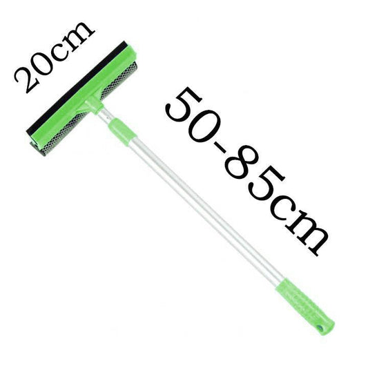 Green Home Window Cleaner â Adjustable Aluminum Alloy Glass Scraper with Dual-Sided Sponge and Rubber Blade, Easy-to-Use Window Cleaning Tool.
