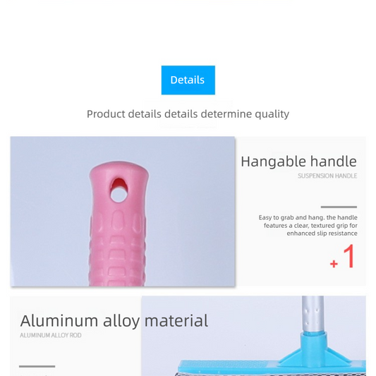 Green Home Window Cleaner â Adjustable Aluminum Alloy Glass Scraper with Dual-Sided Sponge and Rubber Blade, Easy-to-Use Window Cleaning Tool.