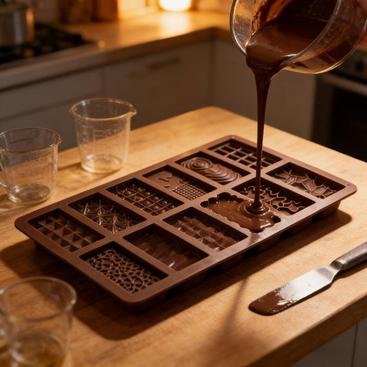 5-Piece Silicone Chocolate Mold Set â Food-Grade, Easy Release, Heat-Resistant Baking Molds for Chocolate, Candy, Ice and Desserts.