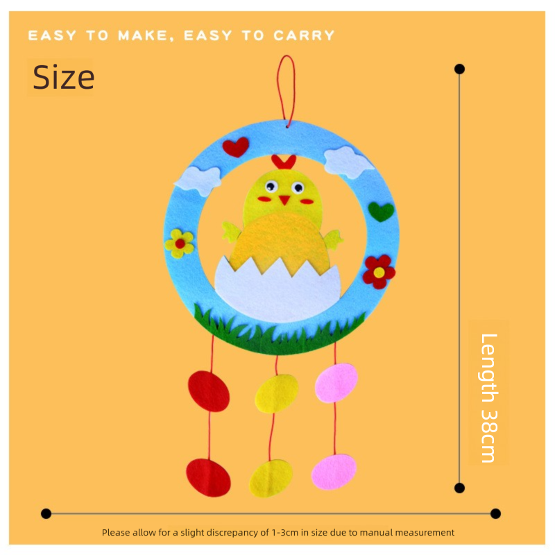 2-Piece Easter Kids Craft Decoration Set â DIY Hanging Ornaments Featuring Bunny and Chick Designs.
