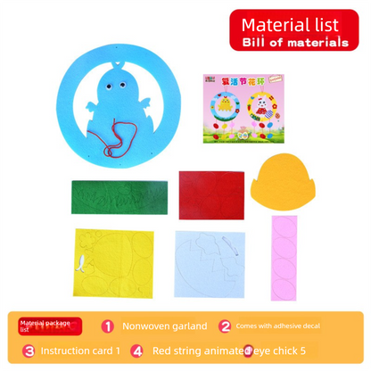 2-Piece Easter Kids Craft Decoration Set â DIY Hanging Ornaments Featuring Bunny and Chick Designs.