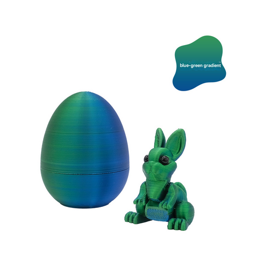3-Piece Blue-green gradient Easter Surprise Egg Set â Identical Interactive Figurines with Hinged Shell, Collectible Holiday Display Toy.