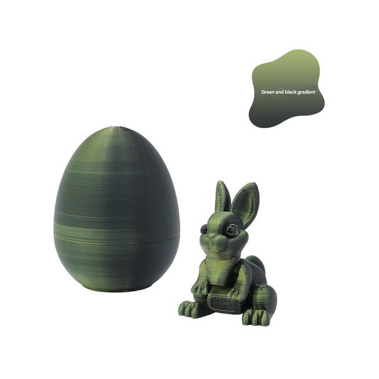 3-Piece Black-to-green gradient Easter Surprise Egg Set â Identical Interactive Figurines with Hinged Shell, Collectible Holiday Display Toy.