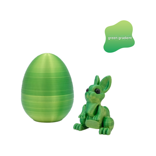 3-Piece Green gradient Easter Surprise Egg Set â Identical Interactive Figurines with Hinged Shell, Collectible Holiday Display Toy.