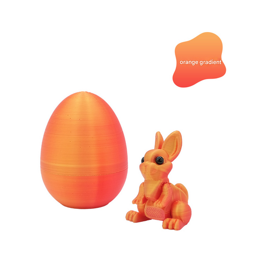 3-Piece Gradual transition to orange-yellow Easter Surprise Egg Set â Identical Interactive Figurines with Hinged Shell, Collectible Holiday Display Toy.