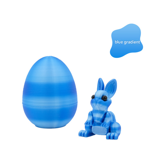 3-Piece Light blue gradient Easter Surprise Egg Set â Identical Interactive Figurines with Hinged Shell, Collectible Holiday Display Toy.