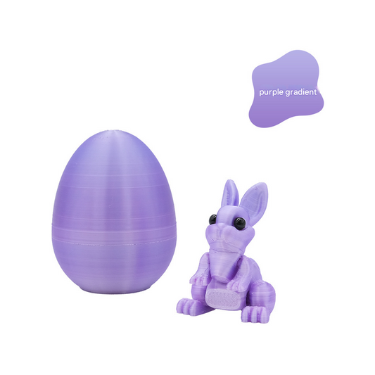 3-Piece Purple gradient Easter Surprise Egg Set â Identical Interactive Figurines with Hinged Shell, Collectible Holiday Display Toy.