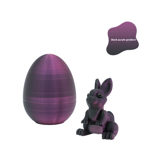 3-Piece Black-to-purple gradient Easter Surprise Egg Set â Identical Interactive Figurines with Hinged Shell, Collectible Holiday Display Toy.