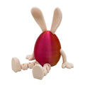 3-Piece Red and gold gradient Easter Figurine Set â Identical Poseable Egg-Shaped Toys for Holiday Display and Interactive Play.