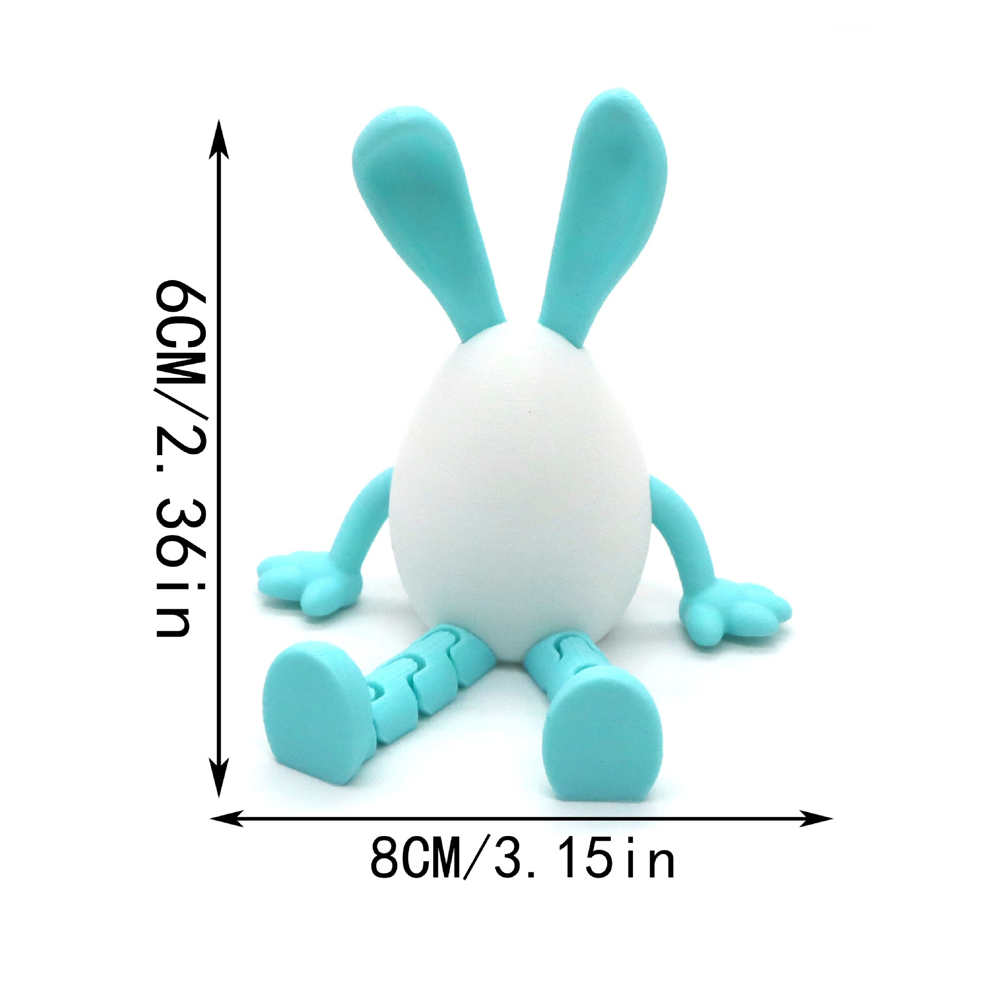 3-Piece Cool and colorful Easter Figurine Set â Identical Poseable Egg-Shaped Toys for Holiday Display and Interactive Play.