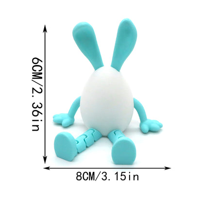 3-Piece Cool and colorful Easter Figurine Set â Identical Poseable Egg-Shaped Toys for Holiday Display and Interactive Play.