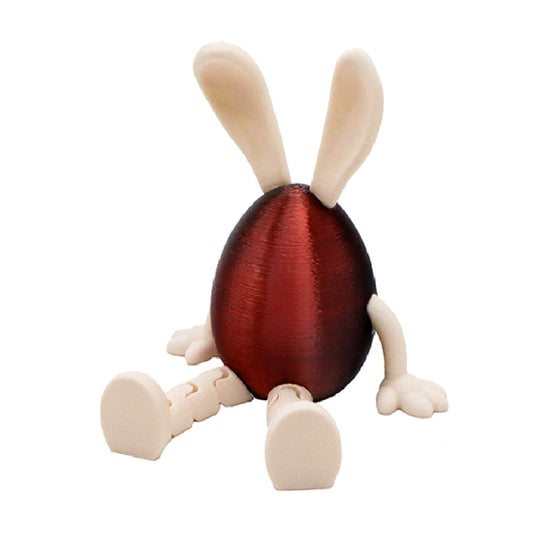 3-Piece Red and black gradient Easter Figurine Set â Identical Poseable Egg-Shaped Toys for Holiday Display and Interactive Play.