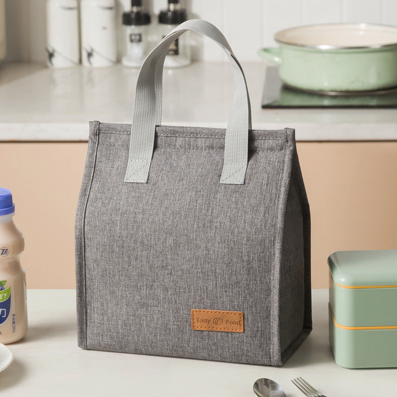 2-Piece Grey Vertical Lunch Tote Set â Compact Insulated Meal Bag with Large Capacity and Durable Handle for Daily Use.