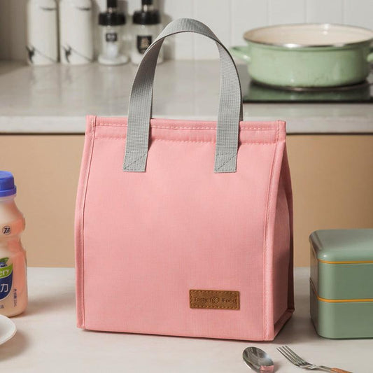 2-Piece Pink Vertical Lunch Tote Set â Compact Insulated Meal Bag with Large Capacity and Durable Handle for Daily Use.