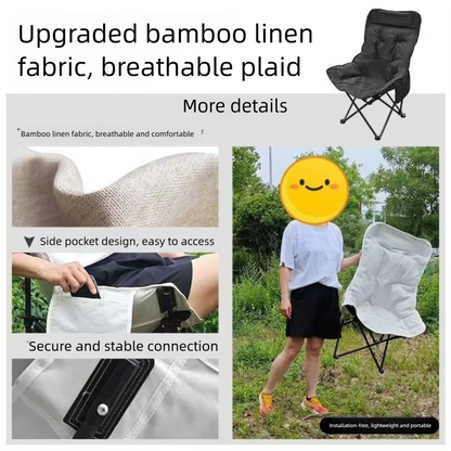 White Fixed High-Back Folding Chair – 46cm Wide Seat, 90cm Height, 250kg Load Capacity with Carry Bag