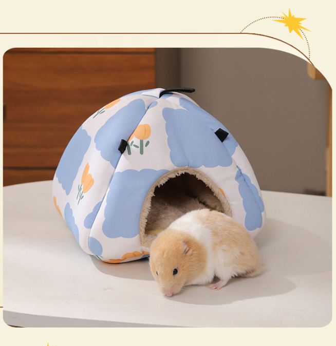 Cartoon bear Soft Shelter for Small Mammals – Hanging & Floor Use, Waterproof Surface, Easy Clean(Size: S)