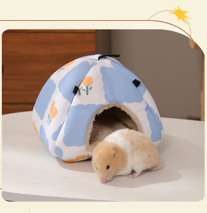 Cartoon bear Soft Shelter for Small Mammals – Hanging & Floor Use, Waterproof Surface, Easy Clean(Size: S)