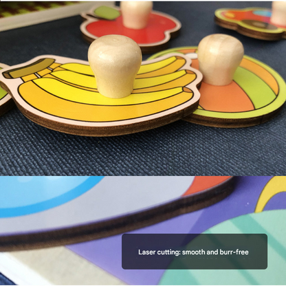 The ocean Hand-Grip Puzzle Board â Educational Shape Matching Toy for Early Learning, 14.5cm Square Design.