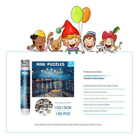 2 PCS 150-Piece Mini Puzzle in Reusable Tube â Compact Jigsaw for Home or Travel, Frame Not Included(134-Sunrise Impressions).