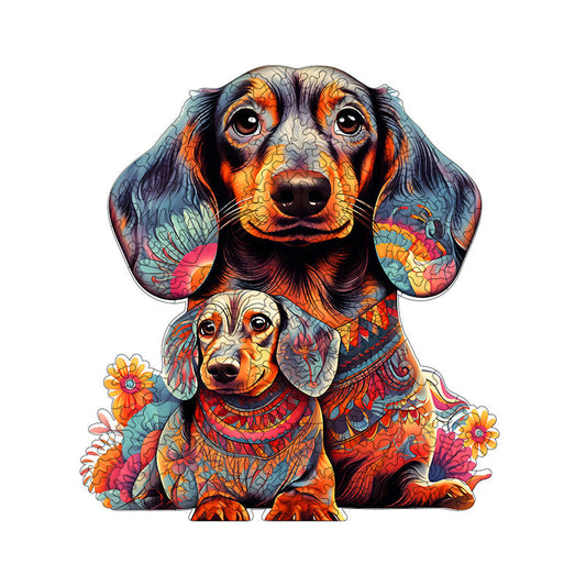 Irregular-Shaped Puzzle â A3 Size (33Ã43cm), 210-Piece Design, 4mm Thickness, Compact Packaging(A mother and her puppies).