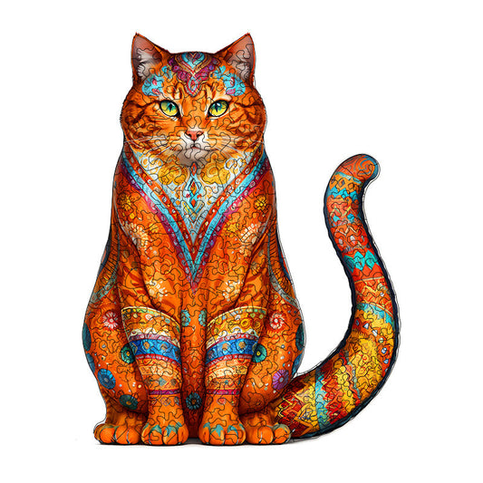 Irregular-Shaped Puzzle â A3 Size (33Ã43cm), 210-Piece Design, 4mm Thickness, Compact Packaging(Colourful Ceramic Cat).