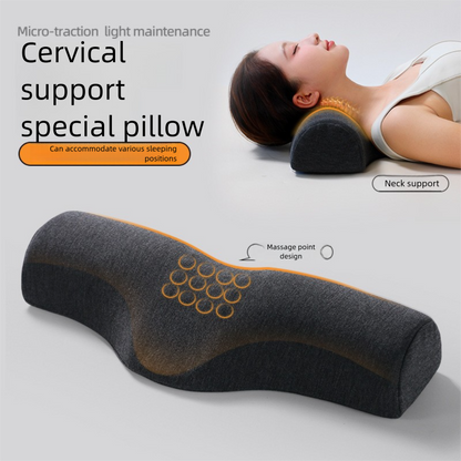 Green Cervical Support Pillow – Memory Foam Core with Ergonomic Design for Neck Pain Relief and Deep Sleep