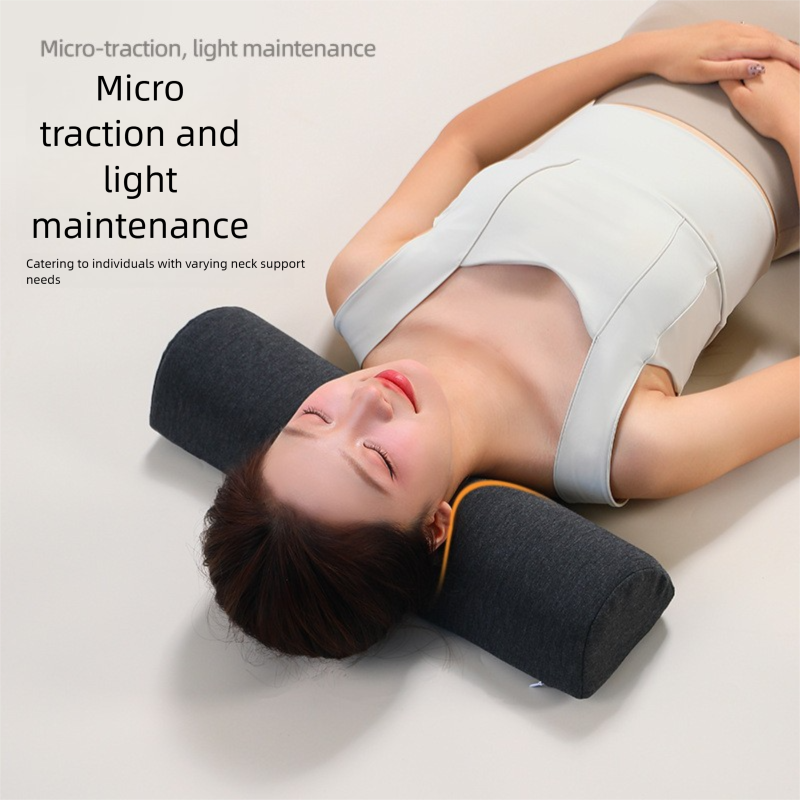 Dark gray Cervical Support Pillow – Memory Foam Core with Ergonomic Design for Neck Pain Relief and Deep Sleep(Ice Silk Style)