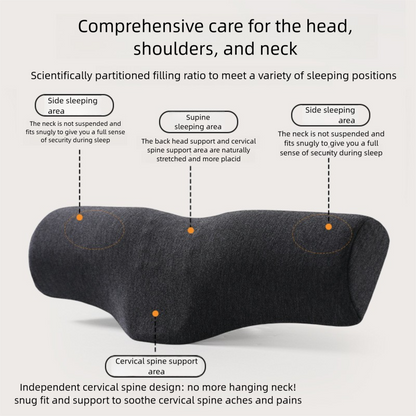 Dark gray Cervical Support Pillow – Memory Foam Core with Ergonomic Design for Neck Pain Relief and Deep Sleep(Ice Silk Style)