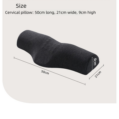 Dark gray Cervical Support Pillow – Memory Foam Core with Ergonomic Design for Neck Pain Relief and Deep Sleep(Ice Silk Style)