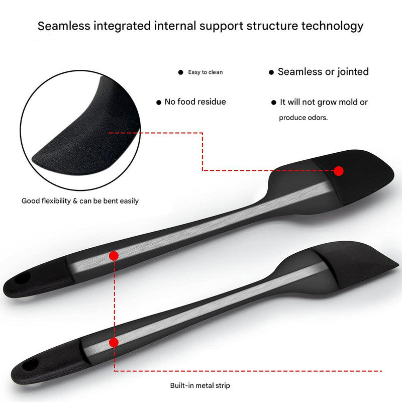 6-Piece Green Silicone Spatula Set – Heat-Resistant, Non-Scratch Kitchen Tools with Integrated Metal Reinforcement, Dishwasher Safe, for Cooking, Mixing, and Baking