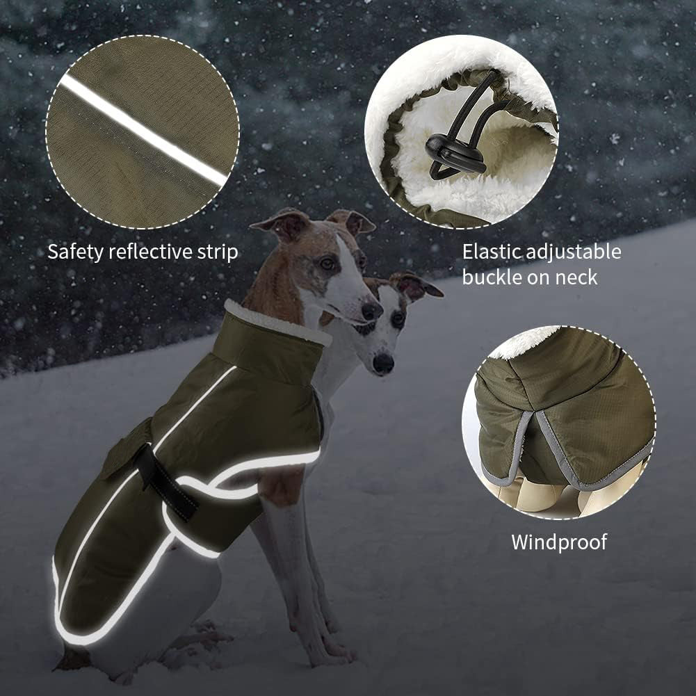 Blue Dog Winter Jacket – Warm, Windproof & Waterproof Pet Coat with Fleece Lining and Reflective Strips for Cold Weather(Size: XL)
