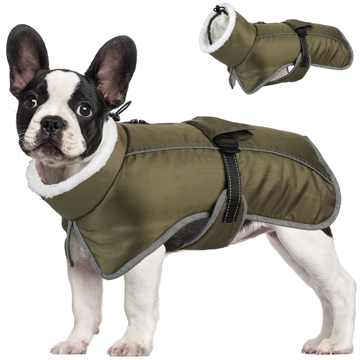 Blue Dog Winter Jacket – Warm, Windproof & Waterproof Pet Coat with Fleece Lining and Reflective Strips for Cold Weather(Size: XL)