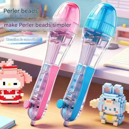 2 PCS Pink Press-Release Bead Pen for 2.6mm Pixel Art – DIY Craft Tool for Hama Beads and Fuse Beads Projects (Beads Not Included)