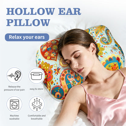 Fan Hollow Ear Support Pillow – Adjustable Side Sleep Neck Cushion with PP Cotton Filling and Breathable Fabric
