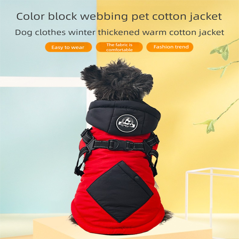 Green Thickened Winter Dog Coat with Reflective Strips – Waterproof, Windproof Pet Jacket for Small to Medium Dogs, Adjustable Fit with Detachable Leash Hook and Decorative Velcro Patch(Size: L)