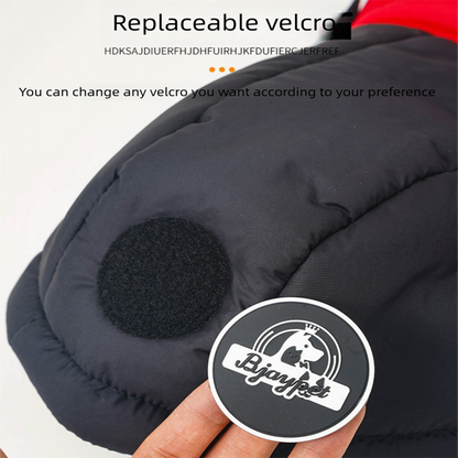 Green Thickened Winter Dog Coat with Reflective Strips – Waterproof, Windproof Pet Jacket for Small to Medium Dogs, Adjustable Fit with Detachable Leash Hook and Decorative Velcro Patch(Size: L)