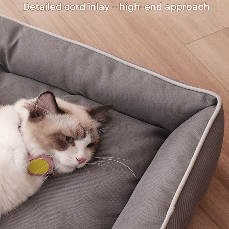 Green Rectangular Pet Bed with Removable Cooling Mat – Durable 600D Oxford Fabric Dog & Cat Bed, High-Rebound PP Cotton Filling, Non-Slip Base, for Medium to Large Breeds, Includes Free Cooling Pad(Size:M)